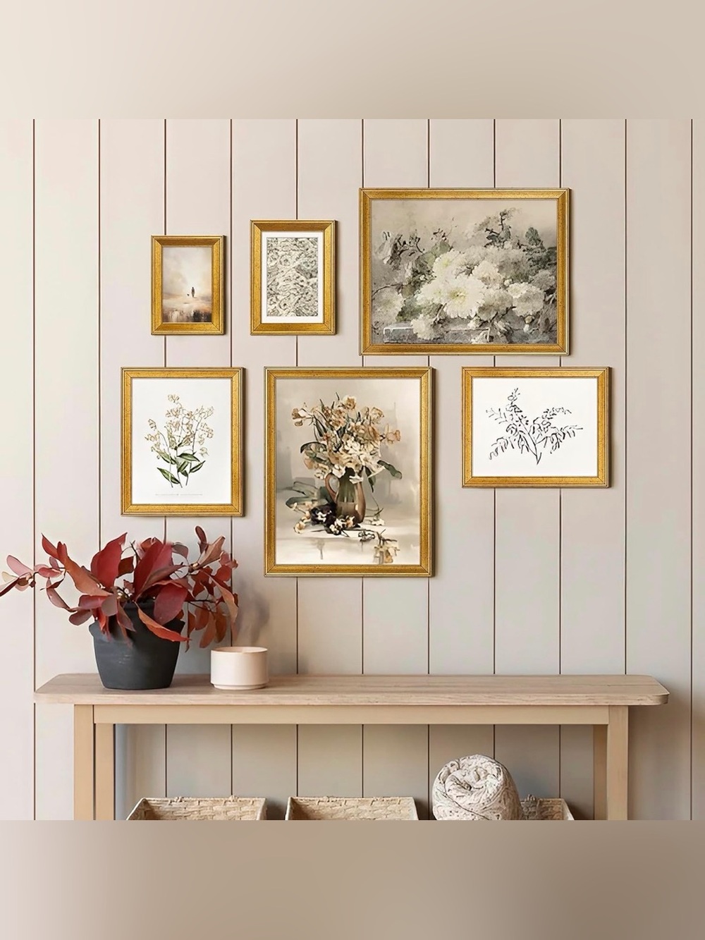 TWING 11x14 Vintage Gold Picture Frame 8x10 Mat Rustic Home Decor - Picture 7 of 7
